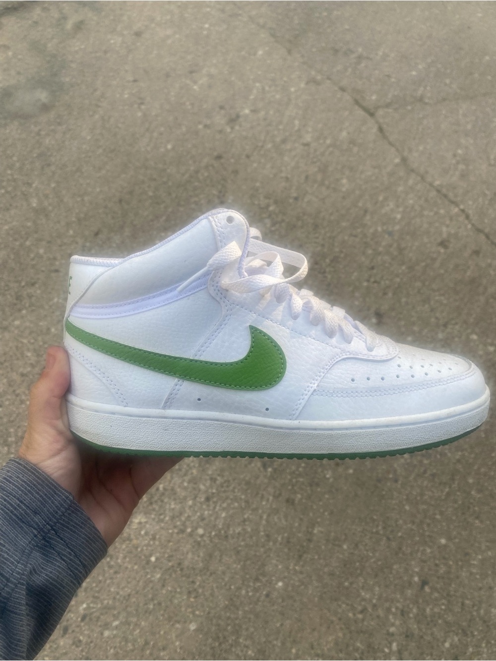 Nike White Sneakers with Green Accent